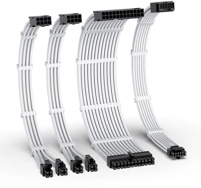 Main image of 12VHPWR PSU Extension Kit, 1x24-Pin/2xEPS/1x12+4 Pin GPU, White