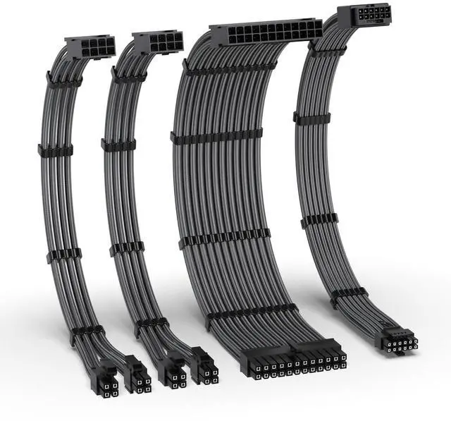 Main image of 12VHPWR PSU Extension Kit, 1x24-Pin/2xEPS/1x12+4 Pin GPU, Carbon