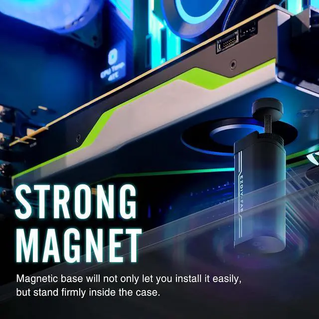 Alt view image 5 of 7 - GPU Support Bracket,5V 3PIN ARGB Graphics Card Brace, GPU Support Stand Adjustable Height,Aluminum Video Card Sag Holder