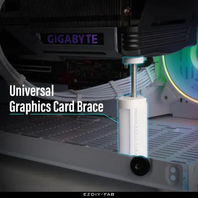 Alt view image 2 of 7 - GPU Support Bracket,Graphics Card Brace,GPU Support Stand Adjustable Height,Aluminum Video Card Sag Holder-White