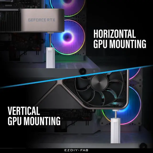 Alt view image 4 of 7 - GPU Support Bracket,Graphics Card Brace,GPU Support Stand Adjustable Height,Aluminum Video Card Sag Holder-White