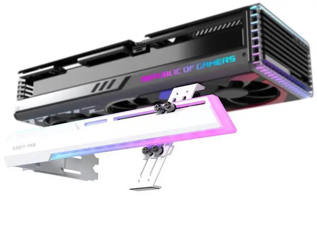 Main image of 5V ARGB GPU Holder Brace Graphics Card GPU Support Video Card Holder Bracket, Strenchable Structure, Video Card Sag Holder/Holster Bracket Support RX7990XTX, RTX4090, White-341-1
