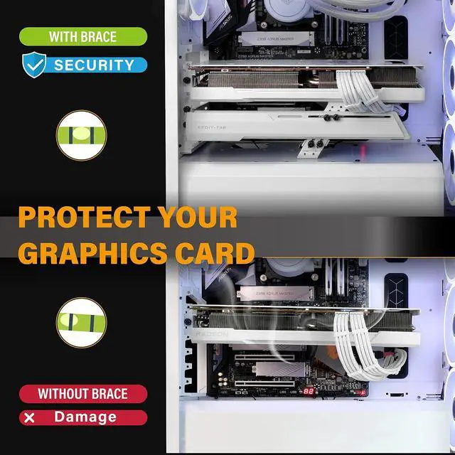 Alt view image 7 of 7 - GPU Holder Brace Graphics Card GPU Support Video Card Holder Bracket, Strenchable Structure, Video Card Sag Holder/Holster Bracket Support RX7990XTX, RTX4090, White-341-3