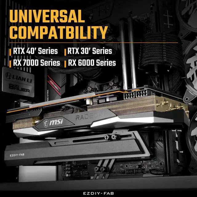 Alt view image 2 of 7 - GPU Holder Brace Graphics Card GPU Support Video Card Holder Bracket, Strenchable Structure, Video Card Sag Holder/Holster Bracket Support RX7990XTX, RTX4090, Black-341-2