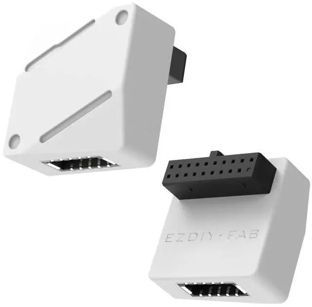 Main image of USB 3.2 Gen 1/USB 3.0 Front Panel Header 19-Pin to Type-E 90 Degree Adapter, Motherboard Internal Header Adapter Converter-White-STD