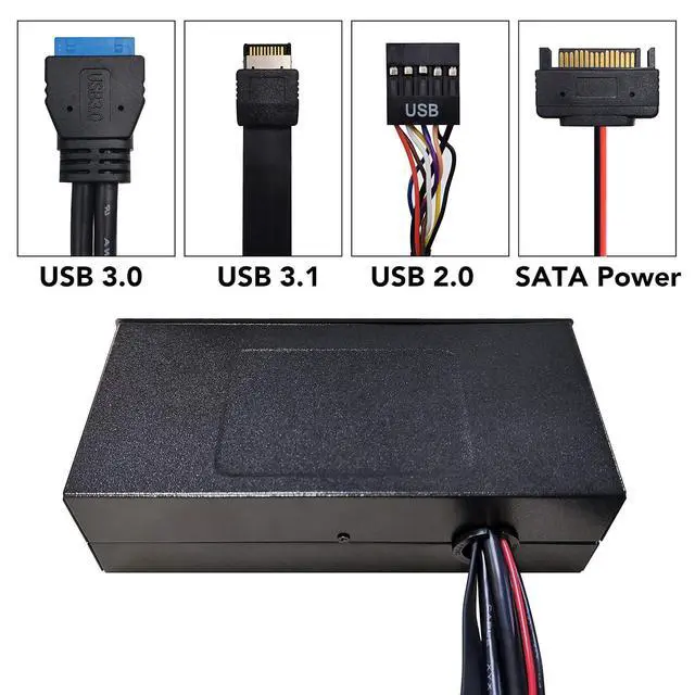 Alt view image 4 of 4 - PC Front Panel Internal Card Reader USB HUB, USB 3.1 Gen2 Type-C Port,USB 3.0 Support SD MS XD CF TF Card for Computer, Fits Any 5.25" Computer Case Front Bay