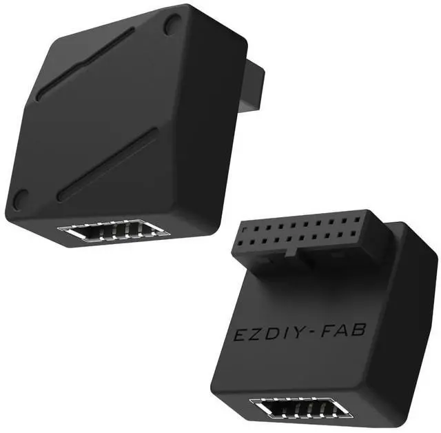 Main image of USB 3.2 Gen 1/USB 3.0 Front Panel Header 19-Pin to Type-E 90 Degree Adapter, Motherboard Internal Header Adapter Converter-Black-RVS
