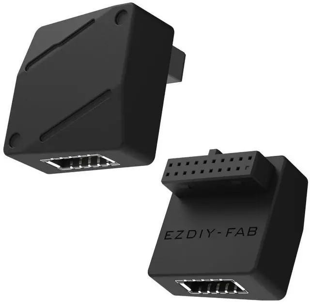 Main image of USB 3.2 Gen 1/USB 3.0 Front Panel Header 19-Pin to Type-E 90 Degree Adapter, Motherboard Internal Header Adapter Converter-Black-STD