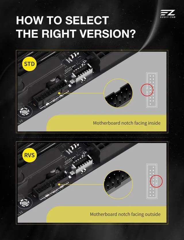 Alt view image 5 of 7 - USB 3.2 Gen 1/USB 3.0 Front Panel Header 19-Pin to Type-E 90 Degree Adapter, Motherboard Internal Header Adapter Converter-Black-RVS