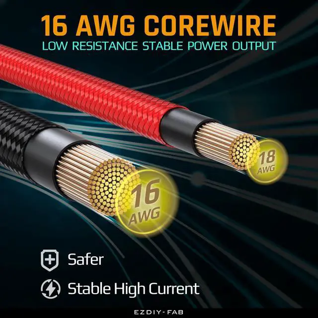 Alt view image 4 of 7 - PCIE 5.0 12VHPWR Sleeved Cable Kit, 16AWG Power Supply Cable Extension, 24PIN-ATX/(4+4) PIN-EPS/(12+4) PIN to 4X 8 PIN PCIE- RTX4090/4080/4070Ti Extension Cable- Black/Red