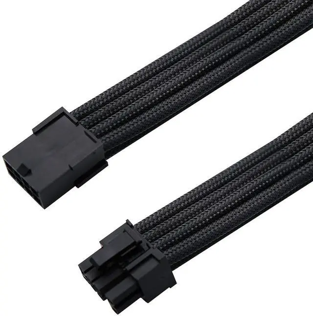 Main image of Sleeved Cable PCIE 6+2 Pin - Cable Extension for Power Supply- Black