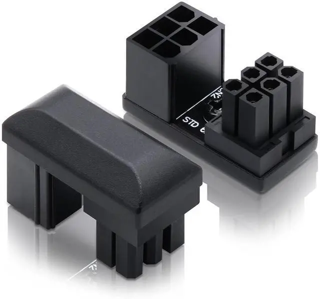 Main image of GPU VGA PCIe 6 Pin U Turn 180 Degree Angle Connector Power Adapter Board for Desktop Graphics Card-Standard+Reverse Type 2-Pack
