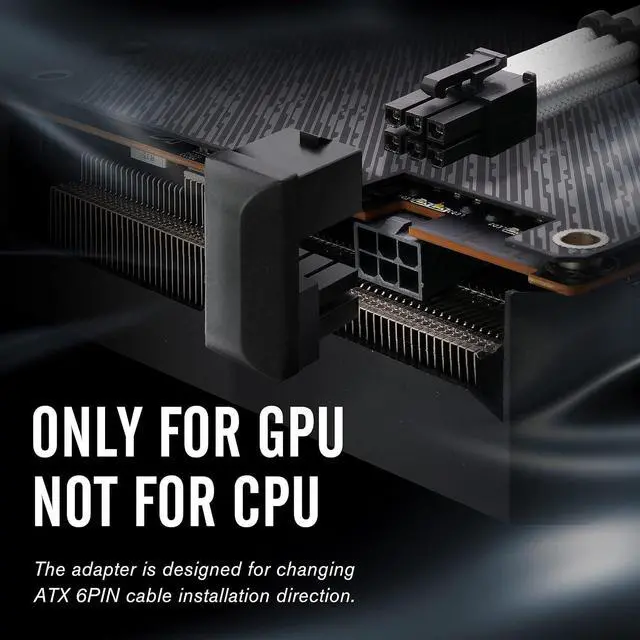 Alt view image 3 of 7 - GPU VGA PCIe 6 Pin U Turn 180 Degree Angle Connector Power Adapter Board for Desktop Graphics Card-Standard+Reverse Type 2-Pack