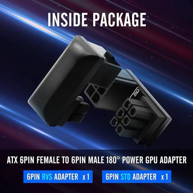 Alt view image 4 of 7 - GPU VGA PCIe 6 Pin U Turn 180 Degree Angle Connector Power Adapter Board for Desktop Graphics Card-Standard+Reverse Type 2-Pack