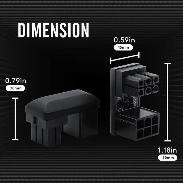 Alt view image 6 of 7 - GPU VGA PCIe 6 Pin U Turn 180 Degree Angle Connector Power Adapter Board for Desktop Graphics Card-Standard+Reverse Type 2-Pack