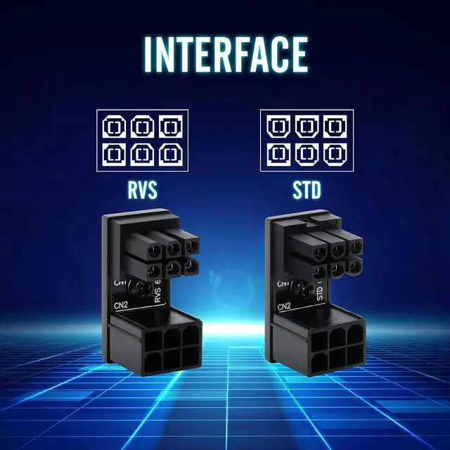 Alt view image 7 of 7 - GPU VGA PCIe 6 Pin U Turn 180 Degree Angle Connector Power Adapter Board for Desktop Graphics Card-Standard+Reverse Type 2-Pack