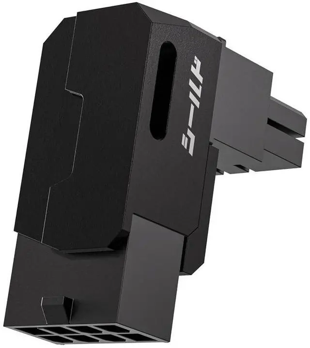 Main image of Shield Series 8-Pin PCIe GPU Power Adapter,90-Degree Angled Connector, Aluminum Design for Graphics Cards Reverse Type,Black-1 Pack