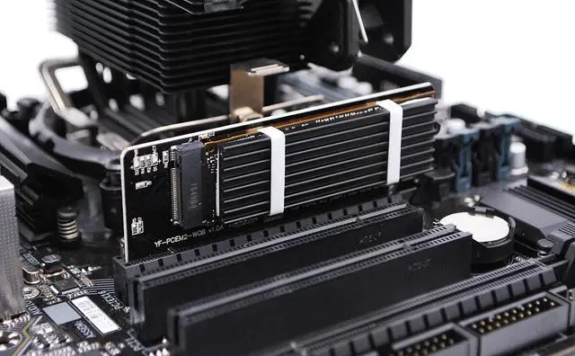 Alt view image 3 of 5 - NVME PCIe 4.0 Adapter, M.2 NVME SSD to PCI Express Adapter with Heat Sink, Only Support PCIe x16 Slot,Support M.2 SSD 2230 2242 2260 2280