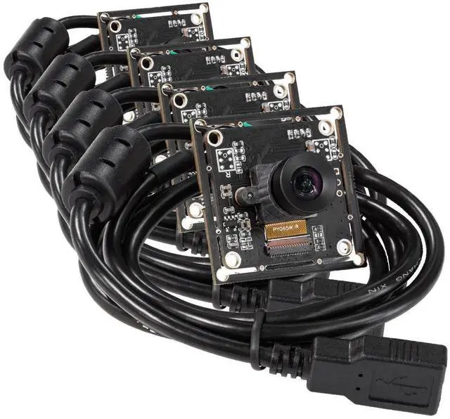 Main image of 100fps Mono Global Shutter USB Camera, 720P OV9281 UVC Webcam Module with Low Distortion M12 Lens Without Microphones, for Computer, Laptop, Android and Raspberry Pi (Pack of 4)