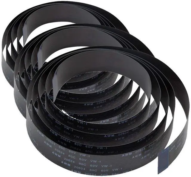 Main image of Pi Camera Cable, Octoprint Octopi Webcam, Monitor 3D Printer, 3.28FT/100CM Long Extension Flex Ribbon Cable for Raspberry Pi, Black (Pack of 3)