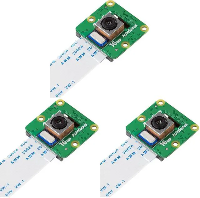 Main image of IMX519 Autofocus Camera Module for Raspberry Pi, 16MP AF Pi Camera Compatible with Raspberry Pi 5/4B/3B+, Zero 2 W (Pack of 3)