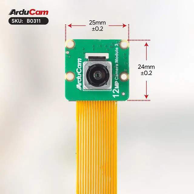 Alt view image 3 of 7 - for Raspberry Pi Camera Module 3 Wide, 120°(D) IMX708 Autofocus Pi Camera V3, 15cm 15-22 Pin FFC Cable