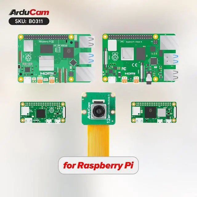 Alt view image 6 of 7 - for Raspberry Pi Camera Module 3 Wide, 120°(D) IMX708 Autofocus Pi Camera V3, 15cm 15-22 Pin FFC Cable