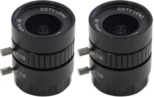 Main image of Lens for Raspberry Pi HQ Camera, Wide Angle CS-Mount Lens, 6mm Focal Length with Manual Focus and Adjustable Aperture (Pack of 2)