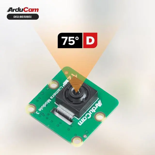 Alt view image 4 of 7 - for Raspberry Pi Camera Module 3, 12MP IMX708 75°(D) Fixed Focus Pi Camera V3, for Raspberry Pi 5/4B/3B+, Zero