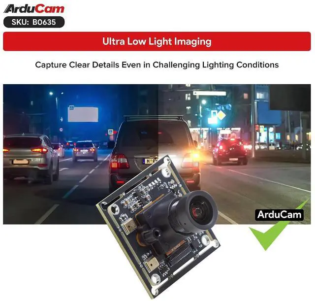 Alt view image 2 of 7 - 1080P Ultra Low Light USB Camera Module, 102°Wide Angle UVC Webcam