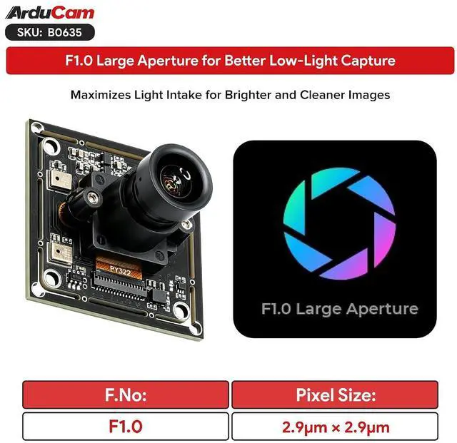 Alt view image 4 of 7 - 1080P Ultra Low Light USB Camera Module, 102°Wide Angle UVC Webcam