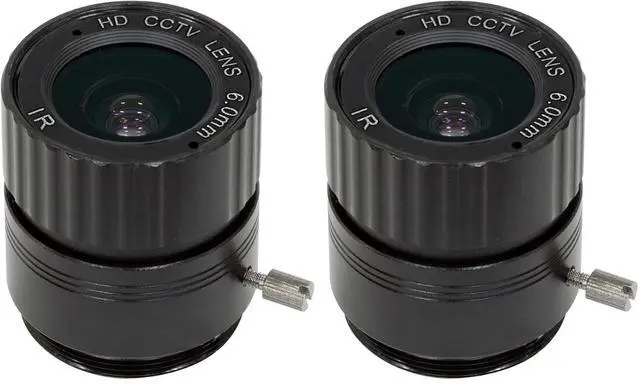 Main image of Lens for Raspberry Pi HQ Camera, Wide Angle CS-Mount Lens, 6mm Focal Length with Manual Focus (Pack of 2)