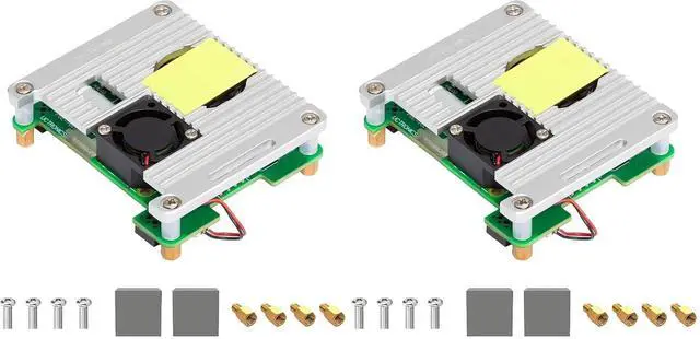 Main image of for Raspberry Pi 5 PoE Hat, 5V 4.5A Power Over Ethernet for Raspberry Pi 4B, 3B+, Support IEEE 802.3af or 802.3at PoE Standard with Active Cooling Fan (Pack of 2)