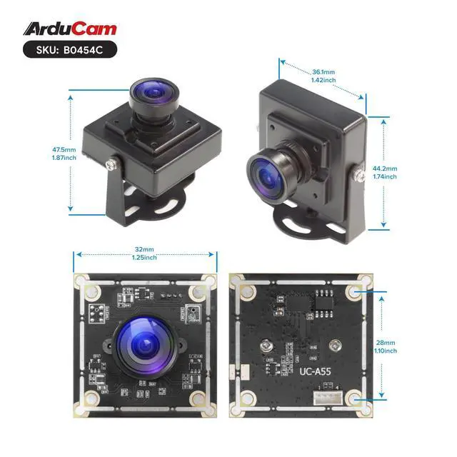 Alt view image 2 of 7 - OV5648 USB Camera Module, 5MP Webcam, 110°(D) Wide Angle Manual Focus USB Camera for Windows, Linux, Android, and Mac OS