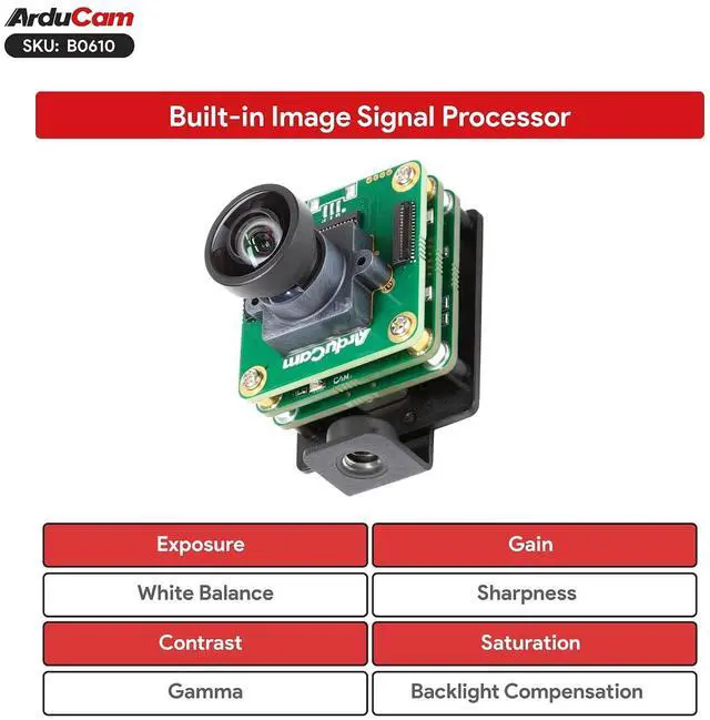 Alt view image 4 of 7 - 2.3MP USB 3.0 Camera Module, 1920×1200 100FPS Global Shutter High-Speed UVC Camera with Onboard ISP, M12 Wide Angle Lens, Plug & Play USB Webcam for Windows, Linux