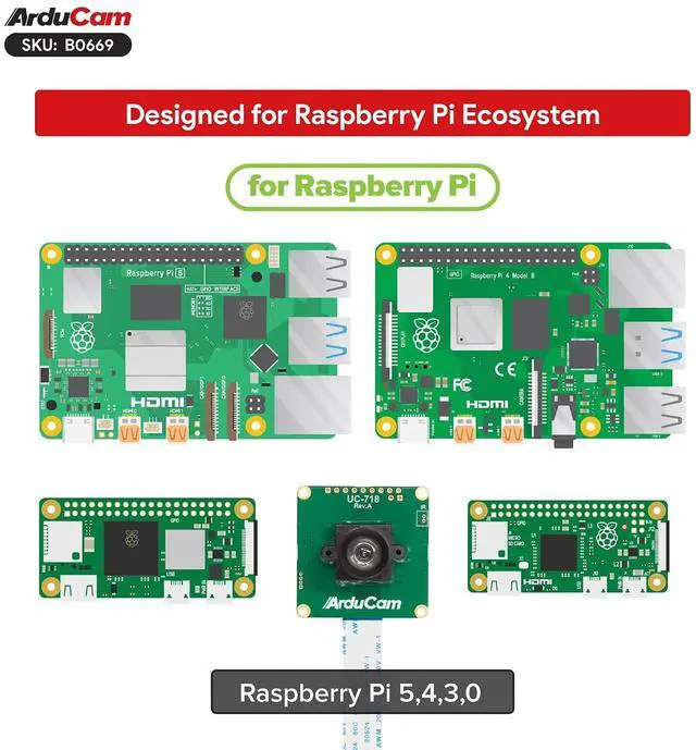 Alt view image 4 of 7 - 5MP OG05B10 Global Shutter Raspberry Pi Camera Module