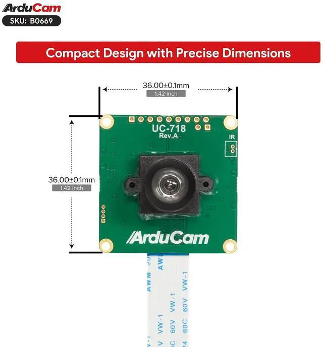 Alt view image 7 of 7 - 5MP OG05B10 Global Shutter Raspberry Pi Camera Module