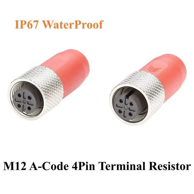 Alt view image 3 of 6 - CC-Link M12 A-Code 4 Pin Female Terminator 110 Ohm 1/4W M12 Plug End Termination Resistor Fieldbus Industrial Terminator for PLC, Servo Drives, Robotics Automation Systems (Female)