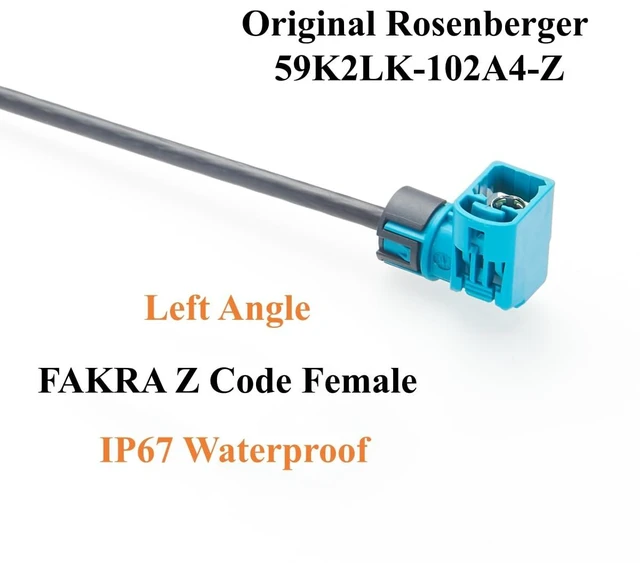 Alt view image 2 of 7 - IP67 Right Angle Fakra Z Code Female to Female Automotive RF Cable (2M)