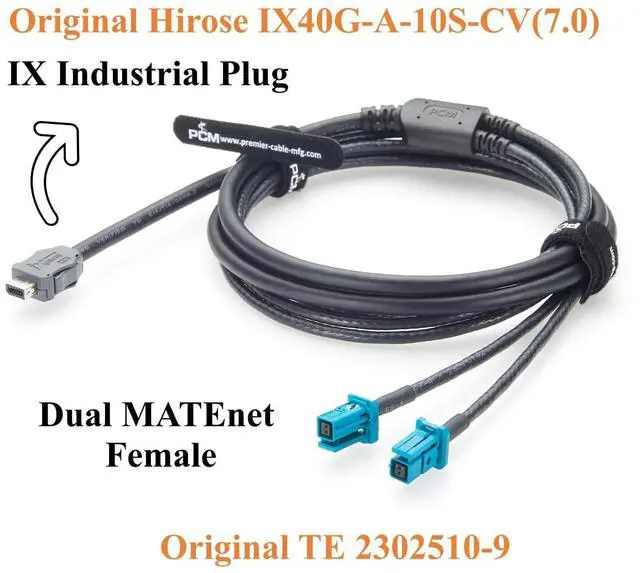 Alt view image 2 of 7 - IX40G-A-10S-CV(7.0) IX to Dual TE MATEnet Female 2302510-9 Automotive Ethernet Cable AEcable 2Y with MATEnet Connectors for in-Vehicle Ethernet, ADAS(2M/6.6FT)