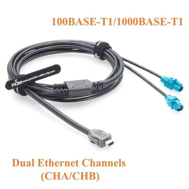 Alt view image 4 of 7 - IX40G-A-10S-CV(7.0) IX Plug to Dual H-MTD E6K10A-1CAZ5-Z Female Automotive Ethernet Cable 100/1000BASE-T1 in-Vehicle Network Cable for ADAS, ECU(2M/6.6FT)