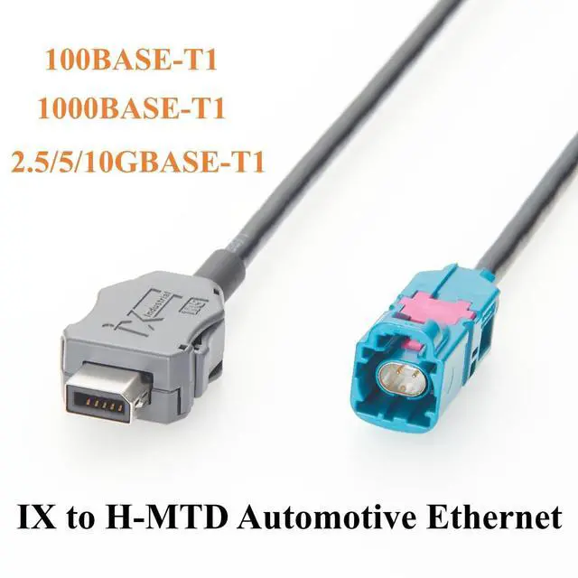 Alt view image 3 of 7 - IX40G-A-10S-CV(7.0) IX Plug to H-MTD E6S10A-1CAZ5-Z Male Automotive Ethernet Cable 10Gbps 100/1000BASE-T1 Shielded Cable for ADAS, Infotainment, ECU(0.5M/1.64FT)