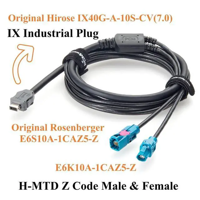 Alt view image 2 of 7 - IX to H-MTD Z Code Male & Female Y Splitter IX40G-A-10S-CV(7.0) to Rosenberger E6K10A & E6S10A AEcable 2Y Automotive Ethernet Cable, 100BASE-T1/1000BASE-T1(2M/6.6FT)
