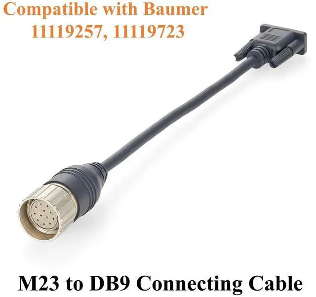 Alt view image 4 of 6 - M23 12Pin Female to D-SUB 9 Pin Male Connecting Cable Shielded M23(CW) to DB9 Encoder PC-Programming Cable Compatible with Baumer 11119257(20cm)