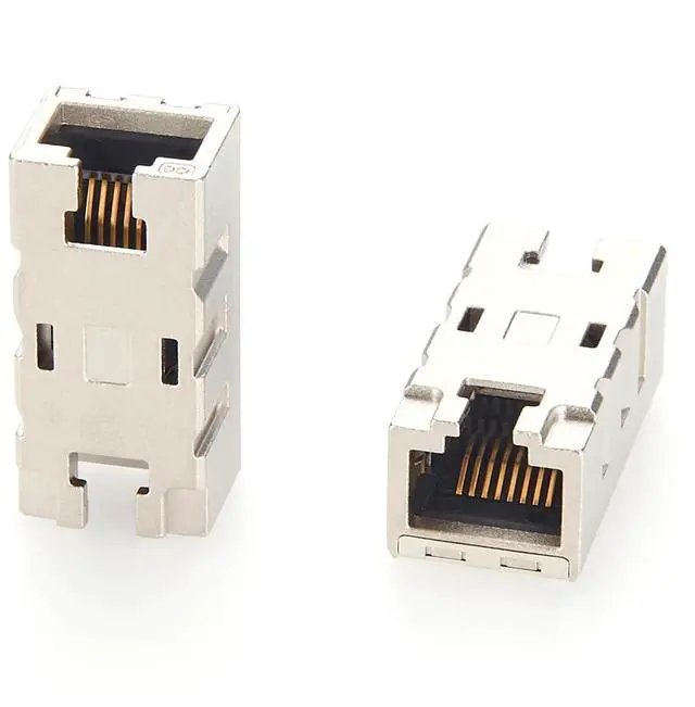 Main image of 10Gbps Cat6A RJ45 Inline Coupler IP20 Shielded Ethernet Extender RJ45 8P8C Female to Female Connector for PoE++, Industrial Network, Patch Panels, Compatible with 09455451560 (1PC)
