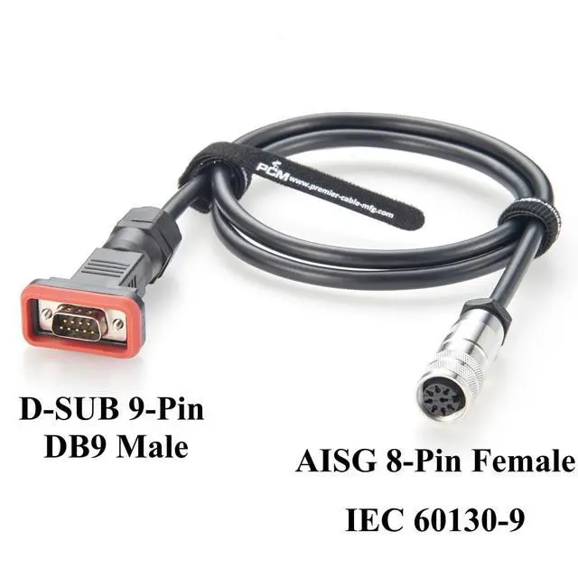 Alt view image 3 of 7 - AISG M16 8 Pin Female to DB9 Male Cable Base Station Antenna AISG RET Control RRU RCU RRH Connection Cable Compatible with ATCB-DB9 for Tower Mounted Amplifier (1M/3.28FT)