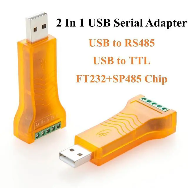 Alt view image 2 of 6 - 2 in 1 USB to RS485 TTL 3.3V 5V Serial Converter Module FTDI FT232 USB COM Port Adapter with 5 Pin Terminal Block LED Indicators for Windows 11/10/8/7/XP, MacOS, Linux, Android