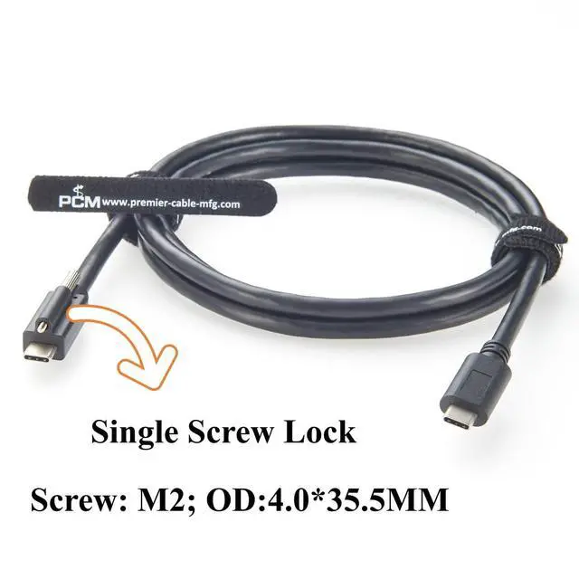 Alt view image 3 of 7 - USB 3.1 Type-C to Type-C Cable with Single Screw Lock 10Gbps USB 3.1 Gen 2 C Male to Male Charging & Data Cable for Industry Camera, Machine Vision, Robotic Arms (3M/9.84FT)
