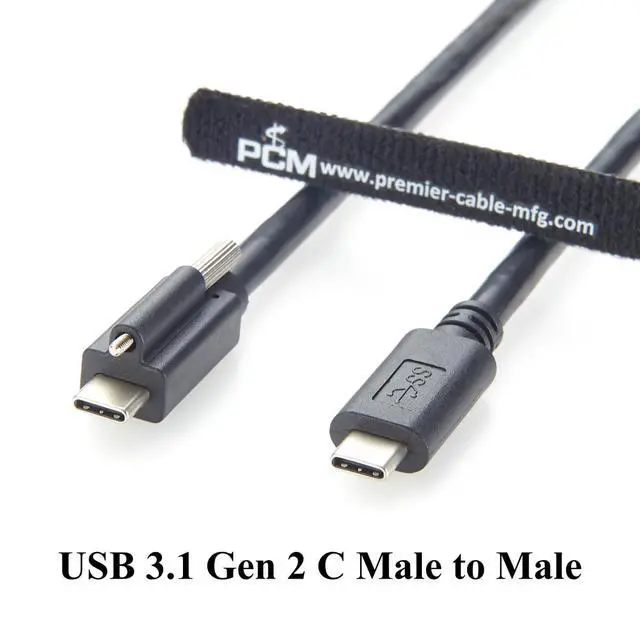 Alt view image 4 of 7 - USB 3.1 Type-C to Type-C Cable with Single Screw Lock 10Gbps USB 3.1 Gen 2 C Male to Male Charging & Data Cable for Industry Camera, Machine Vision, Robotic Arms (3M/9.84FT)