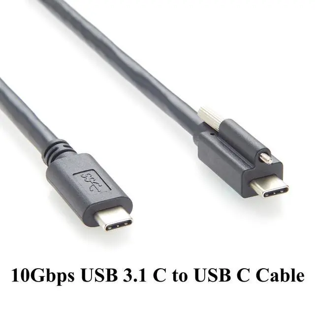 Alt view image 5 of 7 - USB 3.1 Type-C to Type-C Cable with Single Screw Lock 10Gbps USB 3.1 Gen 2 C Male to Male Charging & Data Cable for Industry Camera, Machine Vision, Robotic Arms (3M/9.84FT)